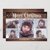 レトロ素朴クリスマス5枚の写真あいさつ シーズンカード (正面/裏面)