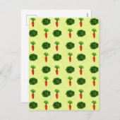 レトロ素朴グリーンリーベジタブルガーデンウォーター色 シーズンポストカード (正面/裏面)