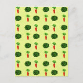 レトロ素朴グリーンリーベジタブルガーデンウォーター色 シーズンポストカード (正面)