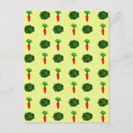 レトロ素朴グリーンリーベジタブルガーデンウォーター色 シーズンポストカード (正面)