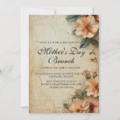 レトロ素朴スタイルマザーズデイブランチ招待状 招待状 (正面)