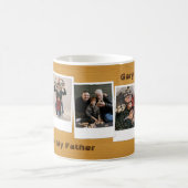 レトロ素朴スナップショット写真コラージュ父の日 コーヒーマグカップ (中央)
