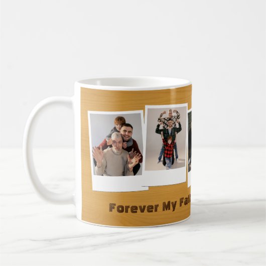 レトロ素朴スナップショット写真コラージュ父の日 コーヒーマグカップ (左)