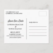 レトロ素朴タイポグラフィ日付はがきを保存 案内ポストカード (裏面)