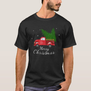レトロ素朴ファームカートラックワゴンクリスマスモミTr Tシャツ