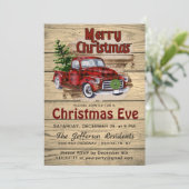 レトロ素朴ファームレッドトラッククリスマスイブパーティー 招待状 (スタンド正面)