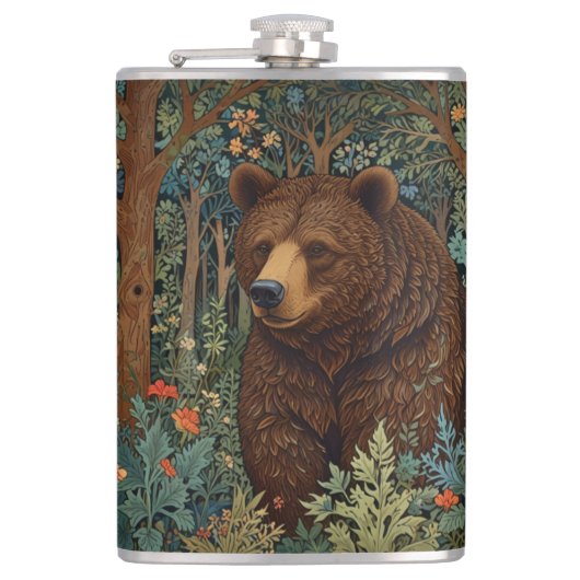 レトロ素朴ブラウンベア フラスク (正面)