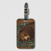 レトロ素朴ブラウンベア ラゲッジタグ (正面縦)