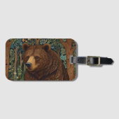 レトロ素朴ブラウンベア ラゲッジタグ (正面横)