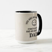 レトロ素朴ベージュマーブルパターンファイアパパ マグカップ (正面右)