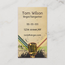 レトロ素朴マイク歌手の音楽名刺