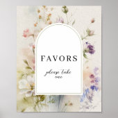 レトロ素朴ワイルドフラワーがサインを引き立てる ポスター (正面)