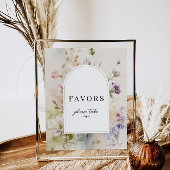 レトロ素朴ワイルドフラワーがサインを引き立てる ポスター