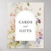 レトロ素朴ワイルドフラワーカード&ギフトサイン ポスター (正面)