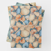 レトロ素朴ヴィンテージシーシェルパターン ラッピングペーパーシート (インサイチュ)