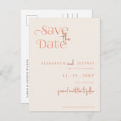 レトロ素朴Boho Terracotta写真Save The Date 案内ポストカード (正面/裏面)