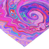 レトロ紫とオレンジの抽象芸術Groovy Swirl ショートテーブルランナー (コーナー)