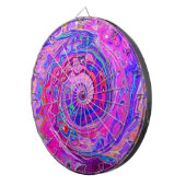 レトロ紫とオレンジの抽象芸術Groovy Swirl ダーツボード (正面右)