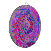 レトロ紫とオレンジの抽象芸術Groovy Swirl ダーツボード (正面左)