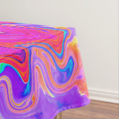 レトロ紫とオレンジの抽象芸術Groovy Swirl テーブルクロス (インサイチュ)