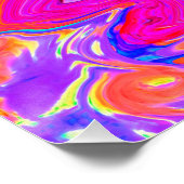 レトロ紫とオレンジの抽象芸術Groovy Swirl ポスター (コーナー)