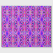 レトロ紫とオレンジの抽象芸術Groovy Swirl ラッピングペーパー (フラット)