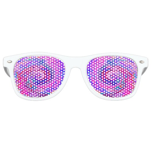 レトロ紫とオレンジの抽象芸術Groovy Swirl レトロサングラス (正面)
