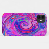 レトロ紫とオレンジの抽象芸術Groovy Swirl Case-Mate iPhoneケース (裏面(横))
