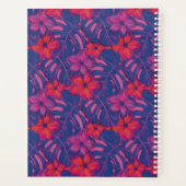 レトロ紫とピンクの花模様 プランナー手帳 (裏面)