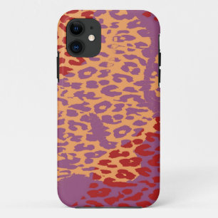 レトロ紫イエローヒョウのプリントスキン iPhone 11 ケース