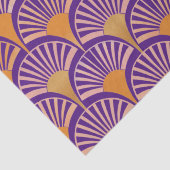 レトロ紫オレンジアートデコファンパターン 薄葉紙 (詳細)