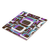 レトロ紫ブラウン60sパターンタイル タイル (側面)