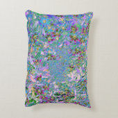 レトロ紫、緑、青の花ピンク アクセントクッション (裏面(縦))