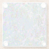 レトロ紫、緑、青の花ピンク ガラスコースター (裏面)