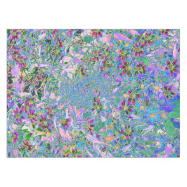 レトロ紫、緑、青の花ピンク テーブルクロス