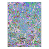 レトロ紫、緑、青の花ピンク テーブルクロス (正面)