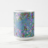 レトロ紫、緑、青の花ピンク モーフィングマグカップ (中央)