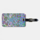 レトロ紫、緑、青の花ピンク ラゲッジタグ (裏面横)