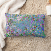 レトロ紫、緑、青の花ピンク ランバークッション (ブランケット)