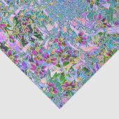 レトロ紫、緑、青の花ピンク 薄葉紙 (詳細)