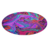 レトロ紫、青、オレンジの抽象芸術液芸術 カッティングボード (角)