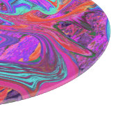レトロ紫、青、オレンジの抽象芸術液芸術 カッティングボード (角)