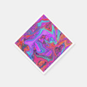レトロ紫、青、オレンジの抽象芸術液芸術 スタンダードカクテルナプキン (角)