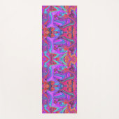 レトロ紫、青、オレンジの抽象芸術液芸術 ヨガマット (正面)