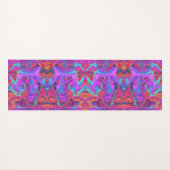 レトロ紫、青、オレンジの抽象芸術液芸術 ヨガマット (正面(横))