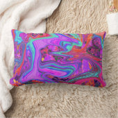 レトロ紫、青、オレンジの抽象芸術液芸術 ランバークッション (ブランケット)