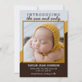 レトロ紹介ベビー写真誕生のお知らせ 案内状 (正面)