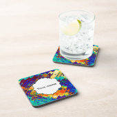 レトロ組織抽象デザイン コースター (右側)