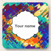 レトロ組織抽象デザイン コースター (正面)