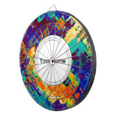 レトロ組織抽象デザイン ダーツボード (正面右)